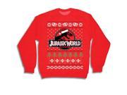 Jurassic World T Rex Logo Adult Red Ugly Christmas Sweatshirt