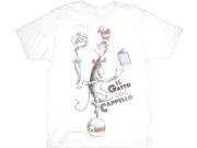 Dr. Seuss Cat in the Hat Il Gatto Col Cappello White Adult T Shirt