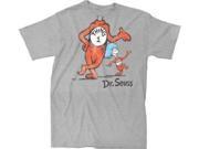 Dr. Seuss Thing 1 Body and Thing 2 Adult Gray T Shirt