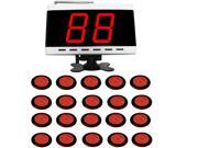 SINGCALL.Pager Beeper Wireless Service Calling System for Restaurant .Pack of 20 pcs Red Table Bells and 1 pc White Call. Display 3 Groups of Numbers