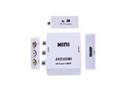 White Mini RCA AV to HDMI Converter Adapter Composite AV2HDMI Converter 1080P