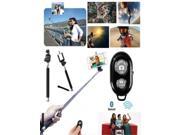 Portable Extendable Monopod With Clip And Black Wireless Remote For Mobile Phone
