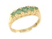 Luxury 18K Yellow Gold Womens Carved Emerald Eternity Ring Size 11.25 Finger Sizes 5 to 12 Available