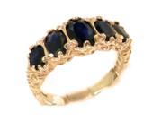 Luxury Ladies Victorian Style Solid Hallmarked Rose 9K Gold Sapphire Band Ring Size 10.75 Finger Sizes 5 to 12 Available