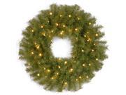 24 Norwood Fir Wreath with Warm White LED Lights