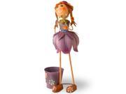 26 Metal Flower Girl with Pot Decoration