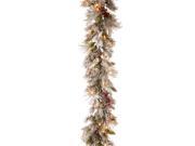 National Tree Company 9-ft. Pre-Lit Snowy Bedford Pine Artificial Christmas Garland, Green