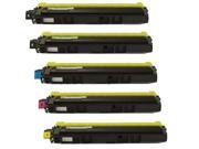 New Toner Cartridges Color 2xBK C M Y Pack of 5compatible with Brother TN210BK TN210C TN210M TN210Y