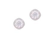 18k White Gold Plated Cubic Zirconia Cushion Shape Halo Stud Earrings 1.90 carats by ORROUS CO