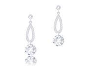 18k Gold Plated Cubic Zirconia Oval Drop Earrings 6.50 carats