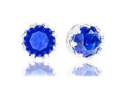 18k Gold Plated Cubic Zirconia Crown Solitaire Stud Earrings 3.50 carats