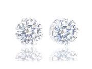 18k Gold Plated Cubic Zirconia Crown Solitaire Stud Earrings 3.50 carats