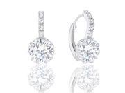18k Gold Plated Solitaire Cubic Zirconia Leverback Earrings 5.00 carats