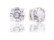 18k Gold Plated Round Cubic Zirconia Solitaire Stud Earrings 6.80 carats