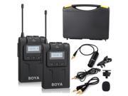 BOYA BY WM6 UHF Professional Omni Directional Lavalier Wireless Microphone Recorder System for ENG EFP DV DSLR Camera Camcorders
