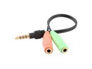 Topwin Gold plated Audio Stereo Plug 3.5mm 1 Male to 2 Female Adapter Cable Spliter microphone and headphone
