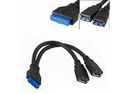 Topwin 1 Piece New USB 3.0 A Type Female to Female 20 Pin Box Header Slot Adapter