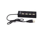 Topwin 4 Ports USB 2.0 High Speed Hub Switch Blue LED for PC Computer Laptop