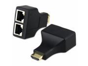 Topwin Hdmi to Dual Port Rj45 Network Cable Extender Over By Cat 5e 6 1080p
