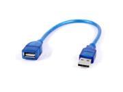 Topwin New 30cm Blue Plastic USB 2.0 Type A Female to Male AF AM Extension Cable Cord