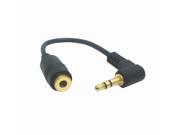Topwin New 90 Degree Right Angled 3.5mm 3 Poles Audio Stereo Male to Female Extension Cable