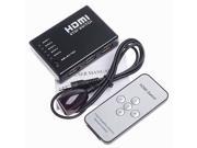 5 Ports 1080P Video 5 to 1 HDMI Switch Switcher Splitter Hub for HDTV PS3 DVD IR Remote Controller