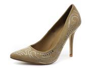 New Dolcis Khloe Stud Detail Beige Womens High Heel Court Shoes Size 5