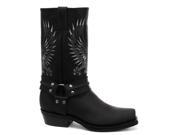 New Grinders Bald Eagle Black Mens Cowboy Boots Size UK 3 EU 37