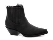 New Grinders Mustang Black Mens Cowboy Ankle Boots Size UK 4 EU 38