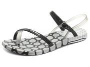 New Ipanema Brasil Diamond IV Black Silver Womens Beach Sandals Size 8