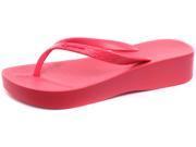 New Ipanema Brasil Platform Pink Womens Wedge Beach Flip Flops Size 5