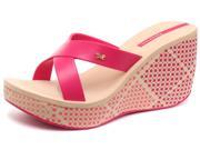 New Ipanema Brasil Cruise Wedge Pink Beige Womens Sandals Size 7