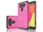 LG V20 Case LG V20 Case For Girls Tekcoo™ [Tstar Series] Studded Glitter Rhinestone Crystal Bling [Rose Pink] Rubber Defender Plastic Rugged Luxury Shining Ca