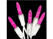 70 count Pink LED Icicle Christmas Lights White Wire