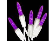 70 count Purple LED Icicle Christmas Lights White Wire