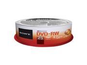 Sony DVD RW 4.7Gb 25 Spindle speed 2x dvdrw rewritable discs blank media 25DMW47ASP