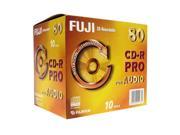 Fuji CD R Pro Digital Audio 700MB Disc 80min Recordable Discs Jewel Case Pack 10