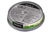 SONY DVD RW 4.7GB 4x Speed 120min Rewritable DVD Disc Spindle Pack 10 10DPW47SP