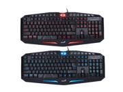 2 color Multimedia LED Illuminated Ergonomic USB Wired Game Gaming Keyboard Laptop PC