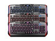 3 Color Backlight Red Blue Purple Backlit Switchable Gaming USB Wired Keyboard