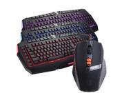 3 Color Multimedia Backlit USB Wired Programmable PC Gaming Keyboard with Mouse