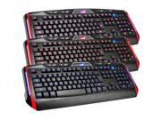 3 Color LED Backlit Illuminated Ergonomic Professional USB Wired Gaming Keyboard