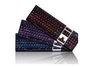 Multimedia 3 color adjustable Gaming Game USB Wired Keyboard Nice type feeling