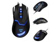 E 3lue Cobra 3 Levels 600 1000 2000 DPI 6 button Blue LED Wired PC Gaming Mouse