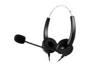 Hands free Call Center Noise Cancelling Corded binaural Headset Headphone Mic