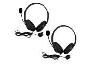 Lot 2 Big Live Headset with Microphone MIC for Xbox 360 Controller Black CA