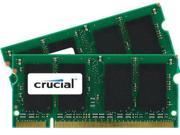 Crucial SDRAM Memory Module 4 GB 2 * 2 GB DDR2 SDRAM 800 MHz DDR2 800 PC2 6400 Non ECC Unbuffered 200 pin SoDIMM