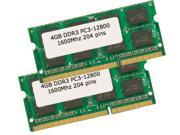 8GB Kit 2*4GB DDR3 1600MHz PC3 12800 1.5V NO ECC Sodimm Laptop RAM MacBook Pro Apple Memory