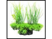 Decorative landscaping Ceramic Base Clover Decor Aquarium Green Plastic Grass Plant 20cm