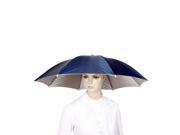 Outdoor cycling fishing shelter umbrella hat blue silver tone 8 steel ribs umbrella hat